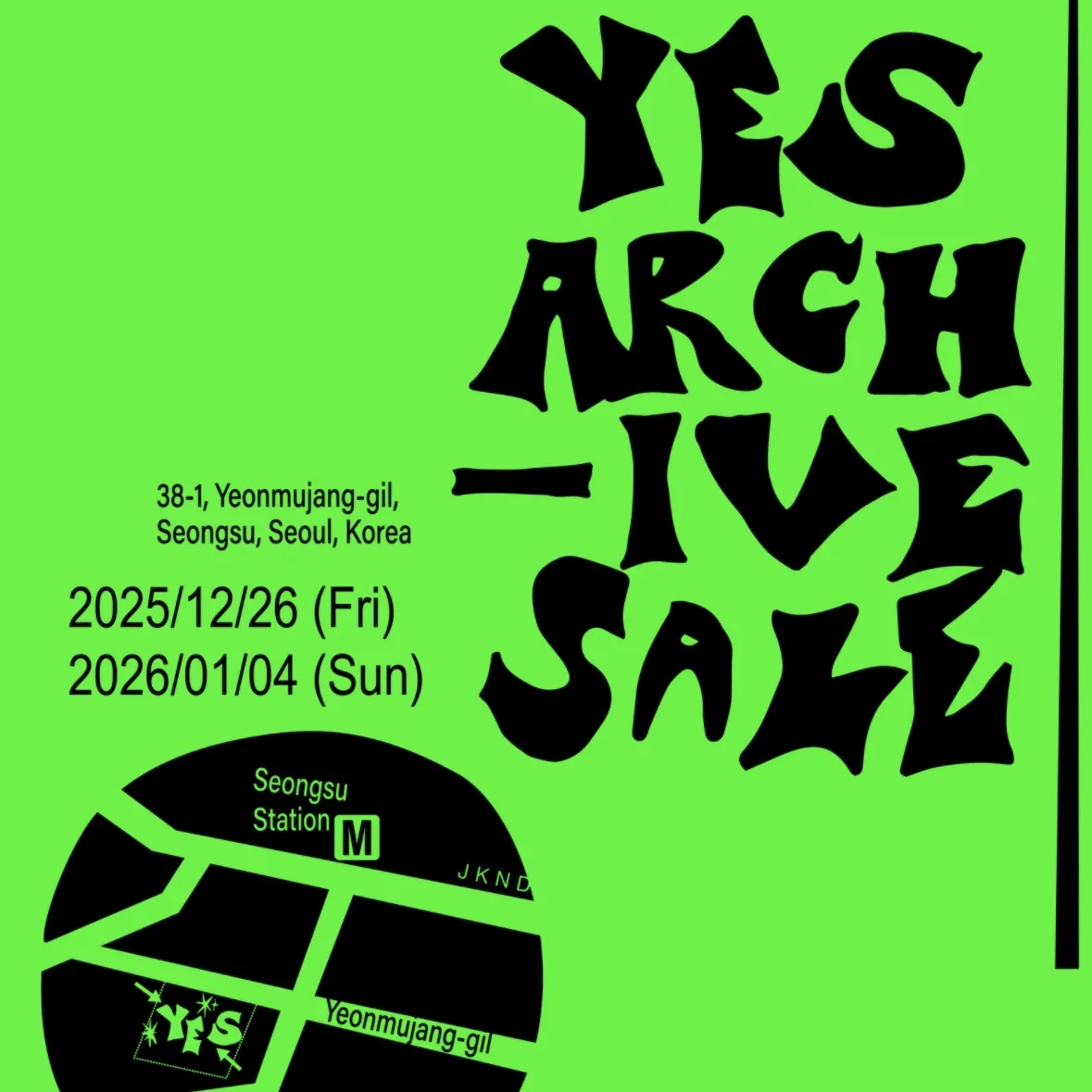 YESEYESEE® ARCHIVE SALE Seongsu Pop-up