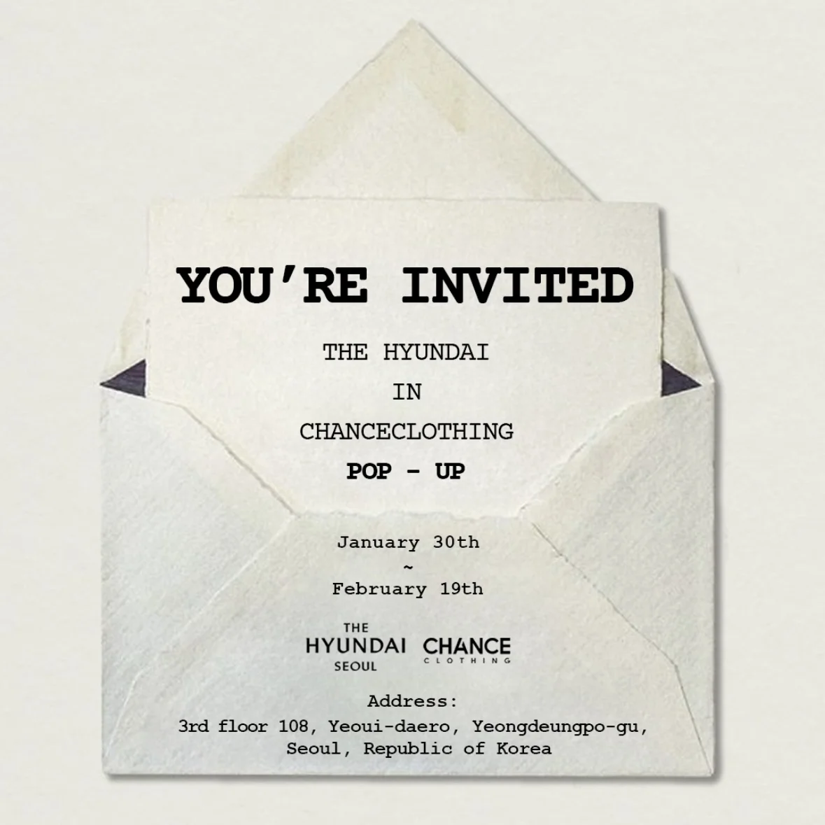 CHANCE CLOTHING POPUP