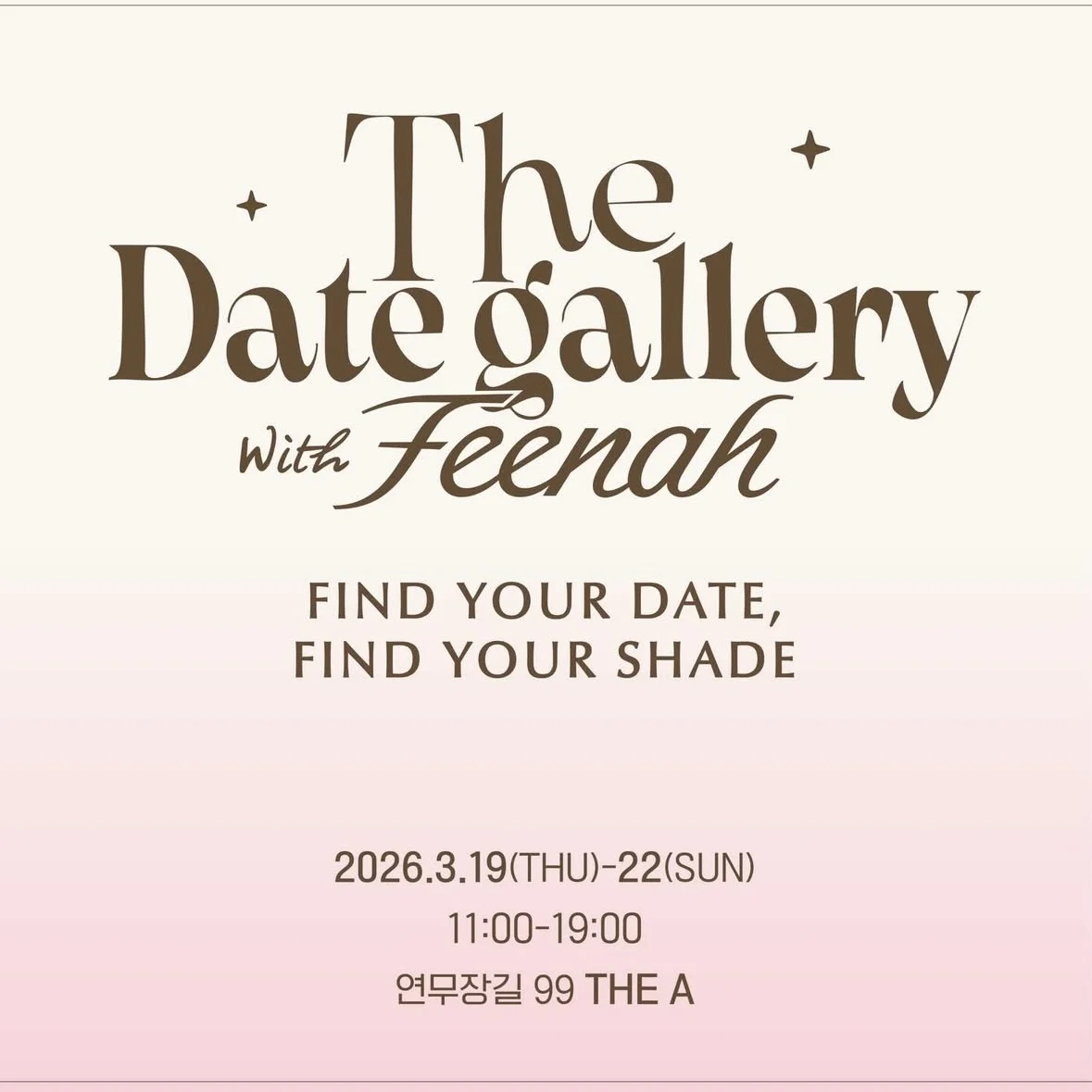 Feenah THE DATE GALLERY POPUP